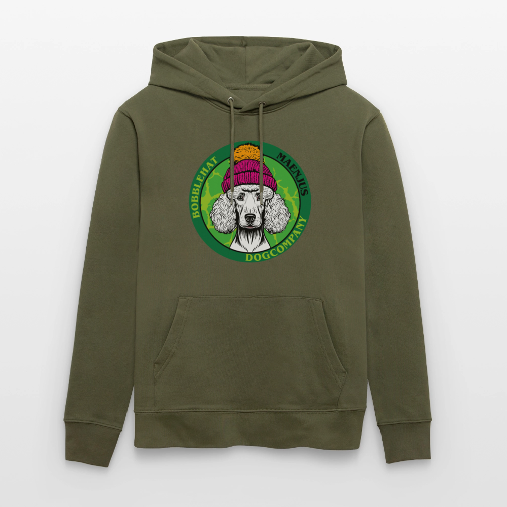 SUnisex Bio-Hoodie mit BOBBLEHAT DOGCOMPANY PRINT - Khaki Grün