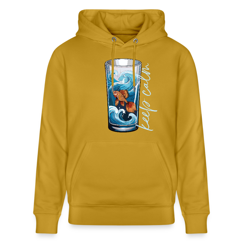 Unisex Bio-Hoodie mit KEEP CALM PRINT - Ocker