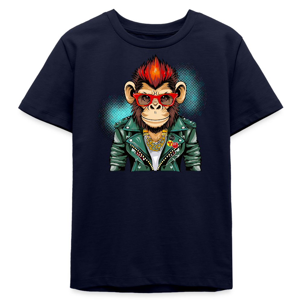 MNJS TEENS Bio T-Shirt mit MONKEY PRINT - Navy