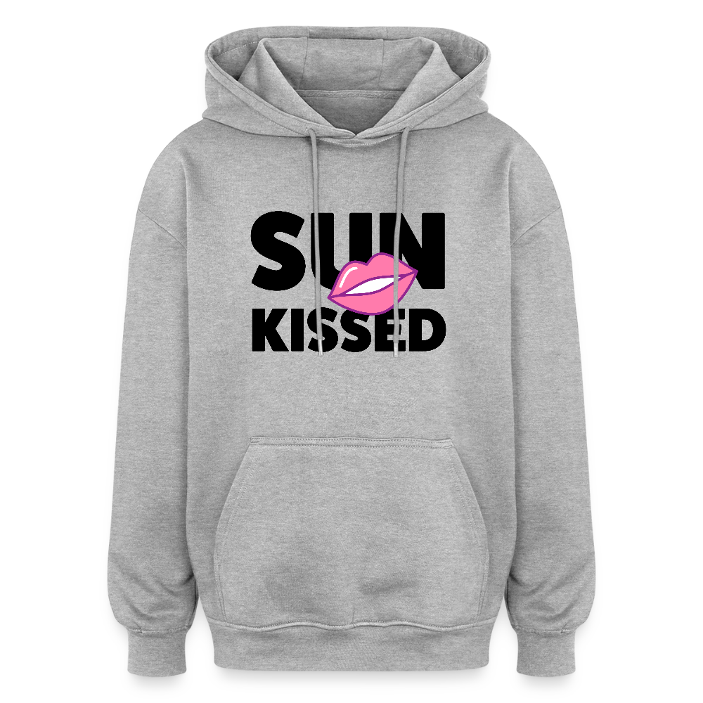 Oversized Unisex Hoodie mit SUN KISSED PRINT - Grau meliert