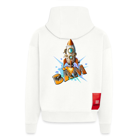 Heavyweight Oversized Organic Hoodie mit RAKETE PRINT - OFF WHITE