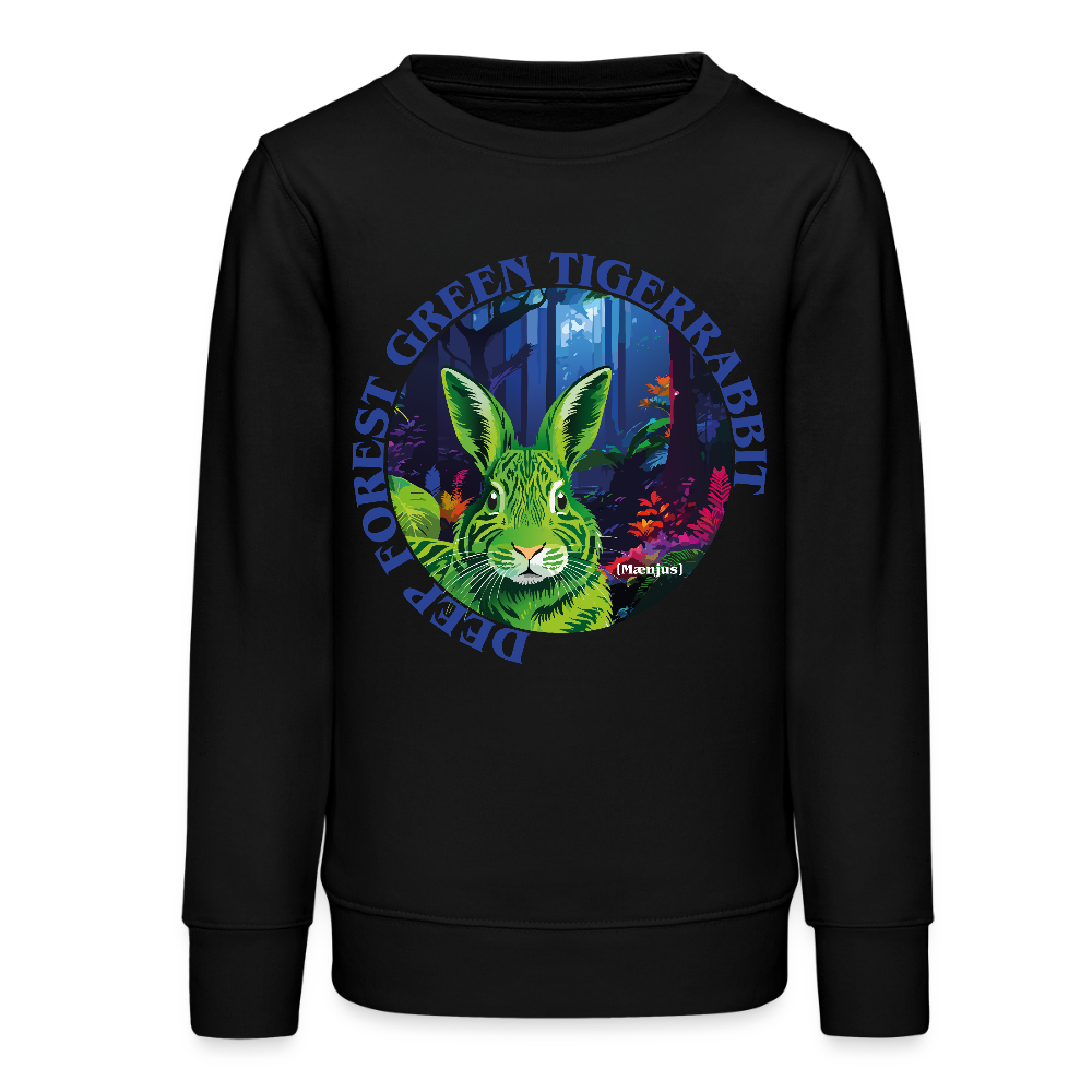 MNJS TEENS Bio Sweatshirt mit DEEP FOREST GREEN TIGERRABBIT PRINT - Schwarz