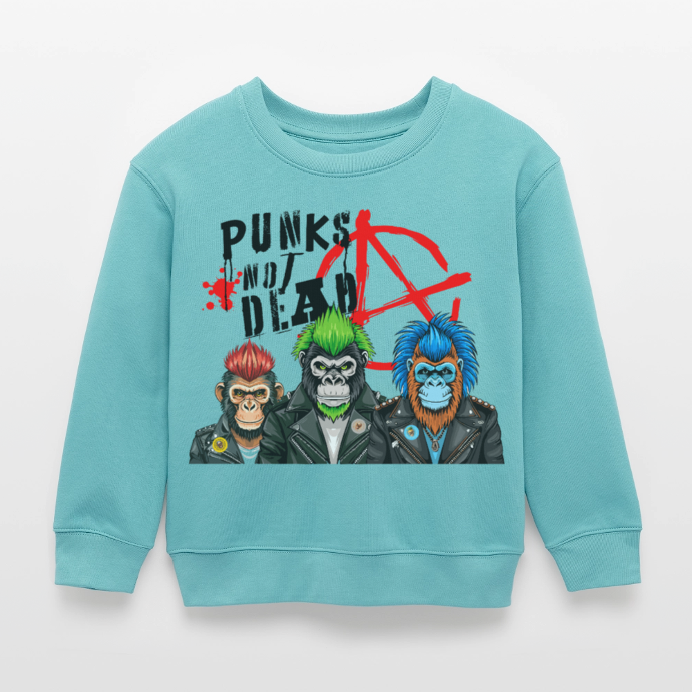 MNJS KIDS Mini Changer Bio Sweatshirt mit PUNKS NOT DEAD PRINT - Pastelltürkis