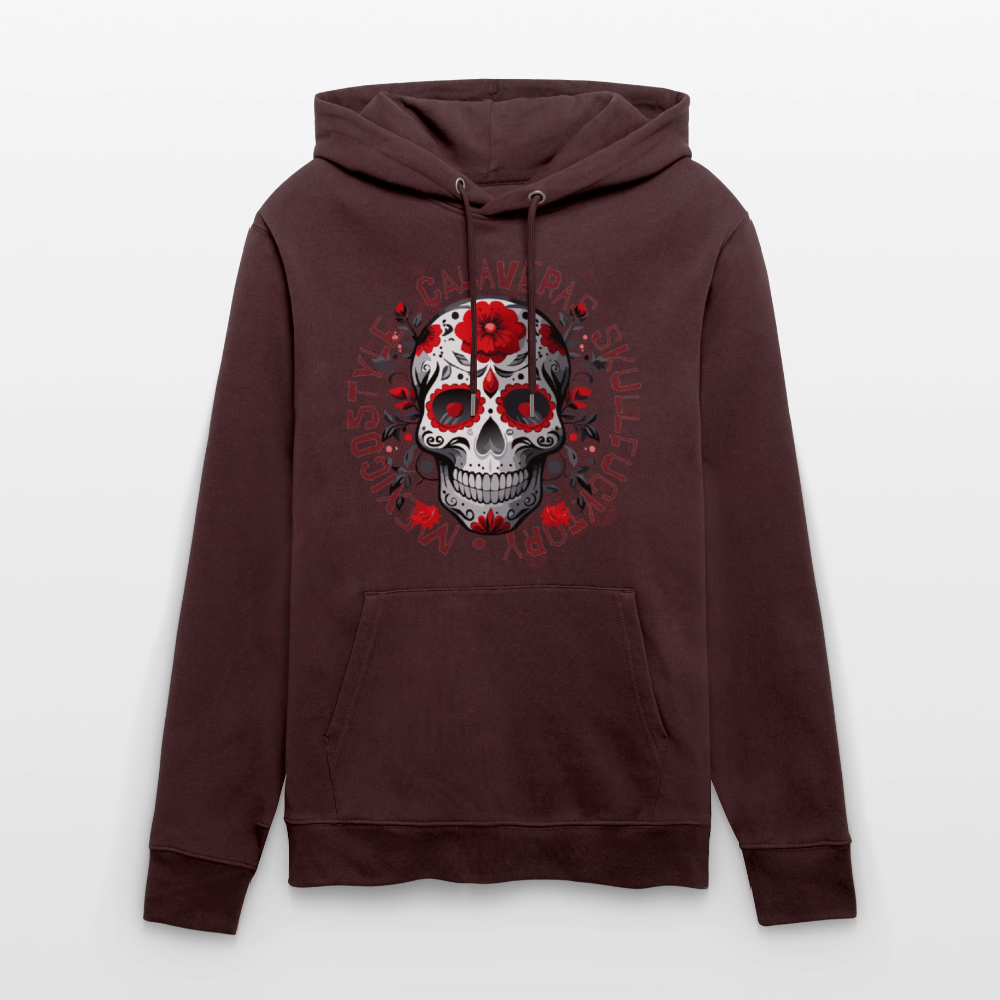Unisex Hoodie mit CALAVERAS SKULL PRINT - Maroon