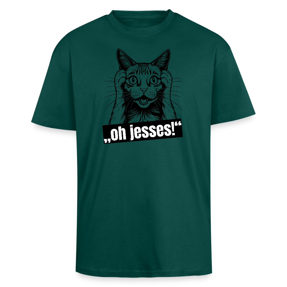 Heavy Oversize T-Shirt mit OH JESSES PRINT - hunter Green
