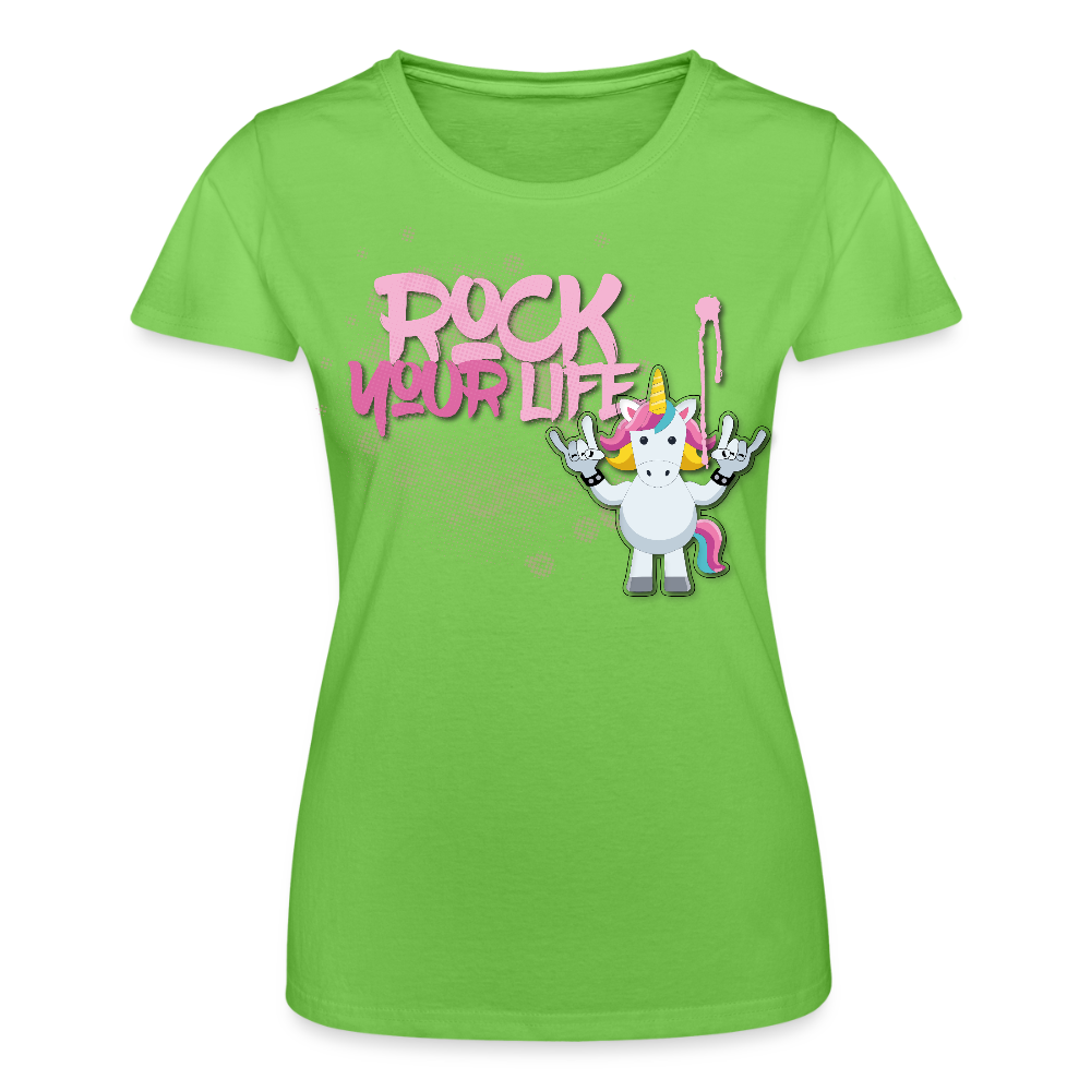 Frauen-T-Shirt mit ROCK YOUR LIFE PRINT - Hellgrün