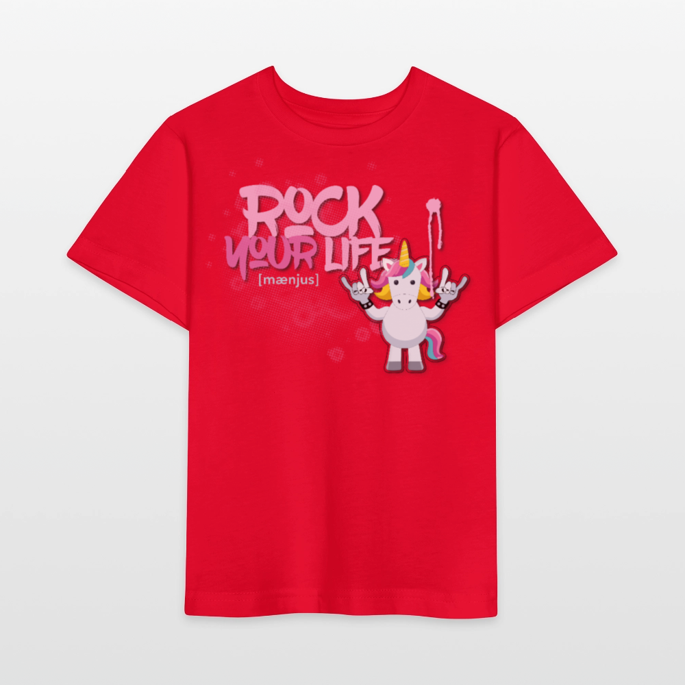MNJS KIDS Bio T-Shirt mit ROCK YOUR LIFE PRINT - Rot