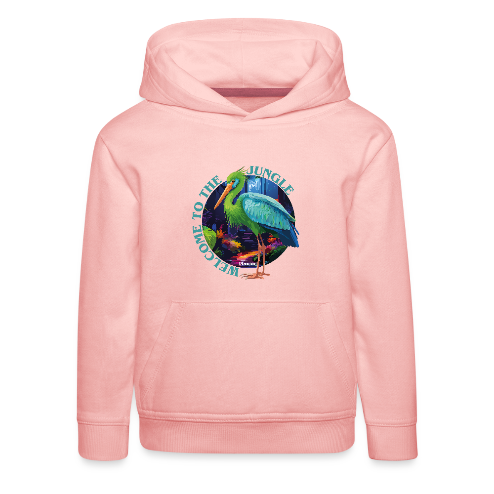 MNJS KIDS Premium Hoodie mit WELCOME TO THE JUNGLE PRINT - Kristallrosa