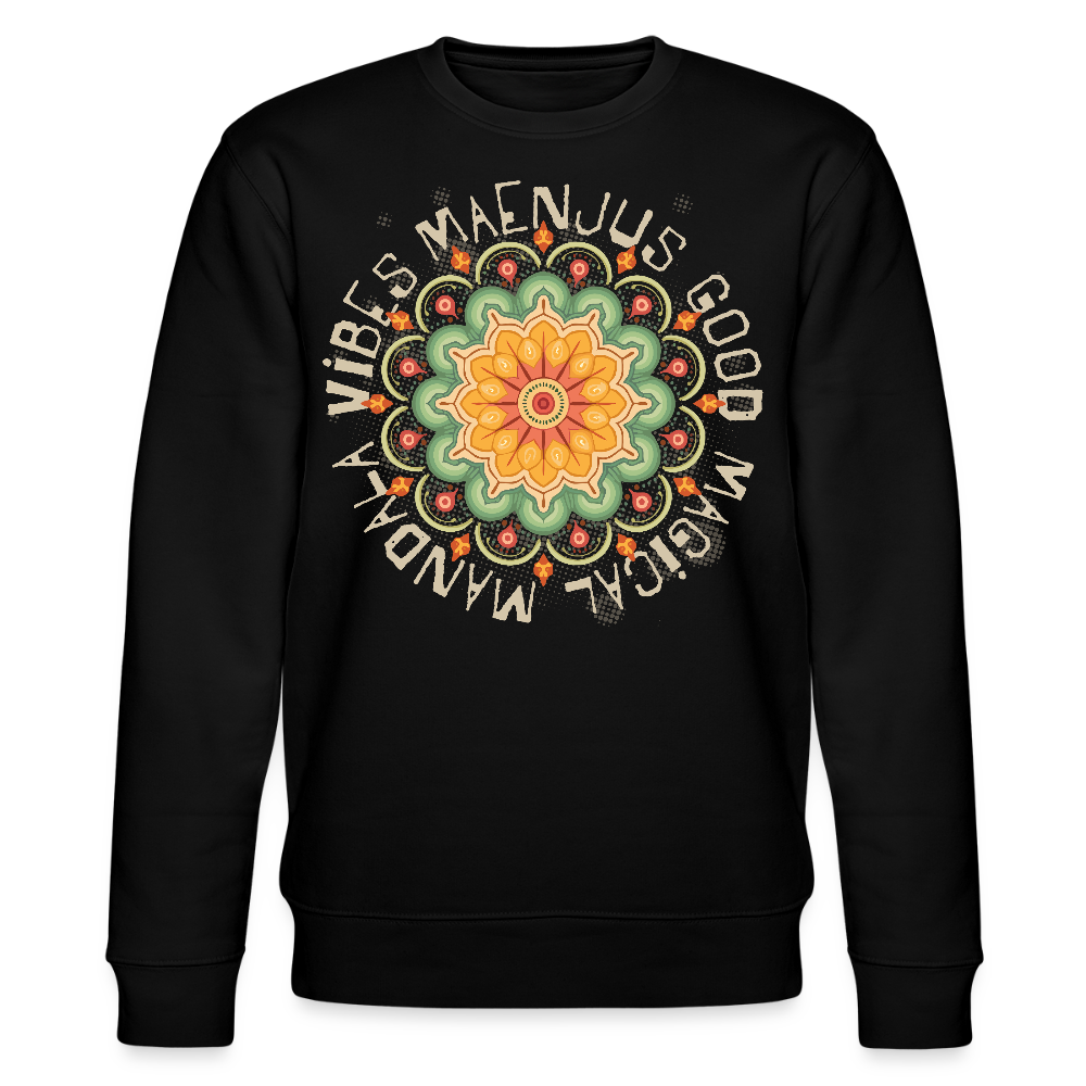 Unisex Bio-Sweatshirt mit MANDALA VIBES PRINT - Schwarz