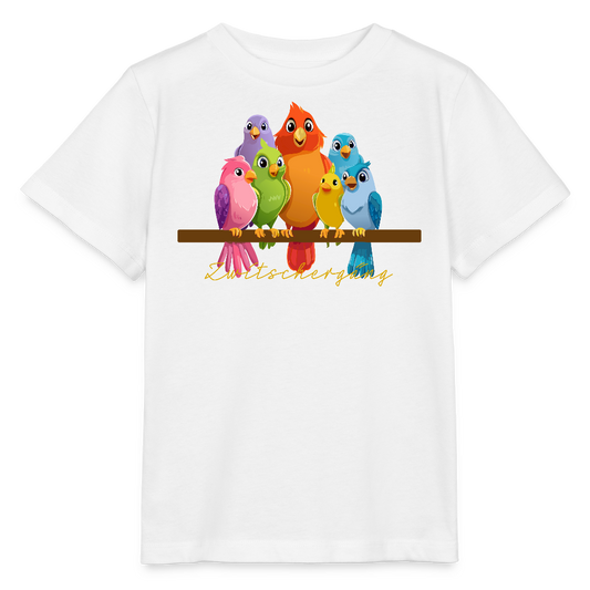 Kinder T-Shirt MINI mit Zwitschergäng Print - Weiß