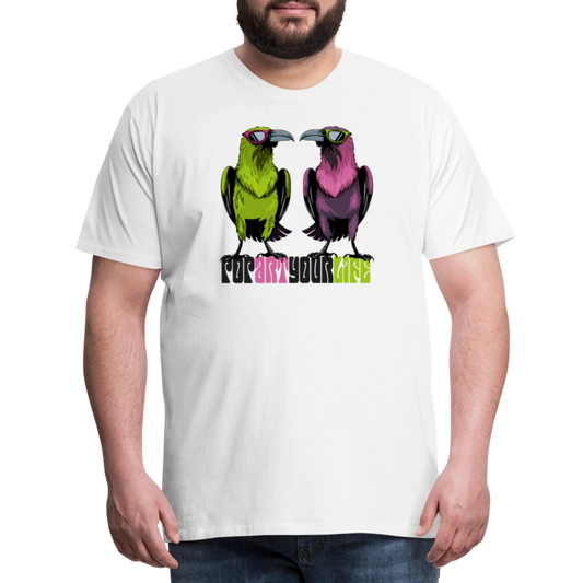 Männer Premium T-Shirt mit POPART YOUR LIFE PRINT - Weiß