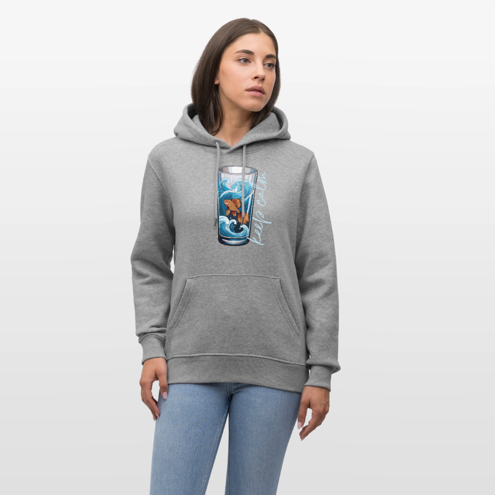 Unisex Bio-Hoodie mit KEEP CALM PRINT - Hellgrau marmoriert