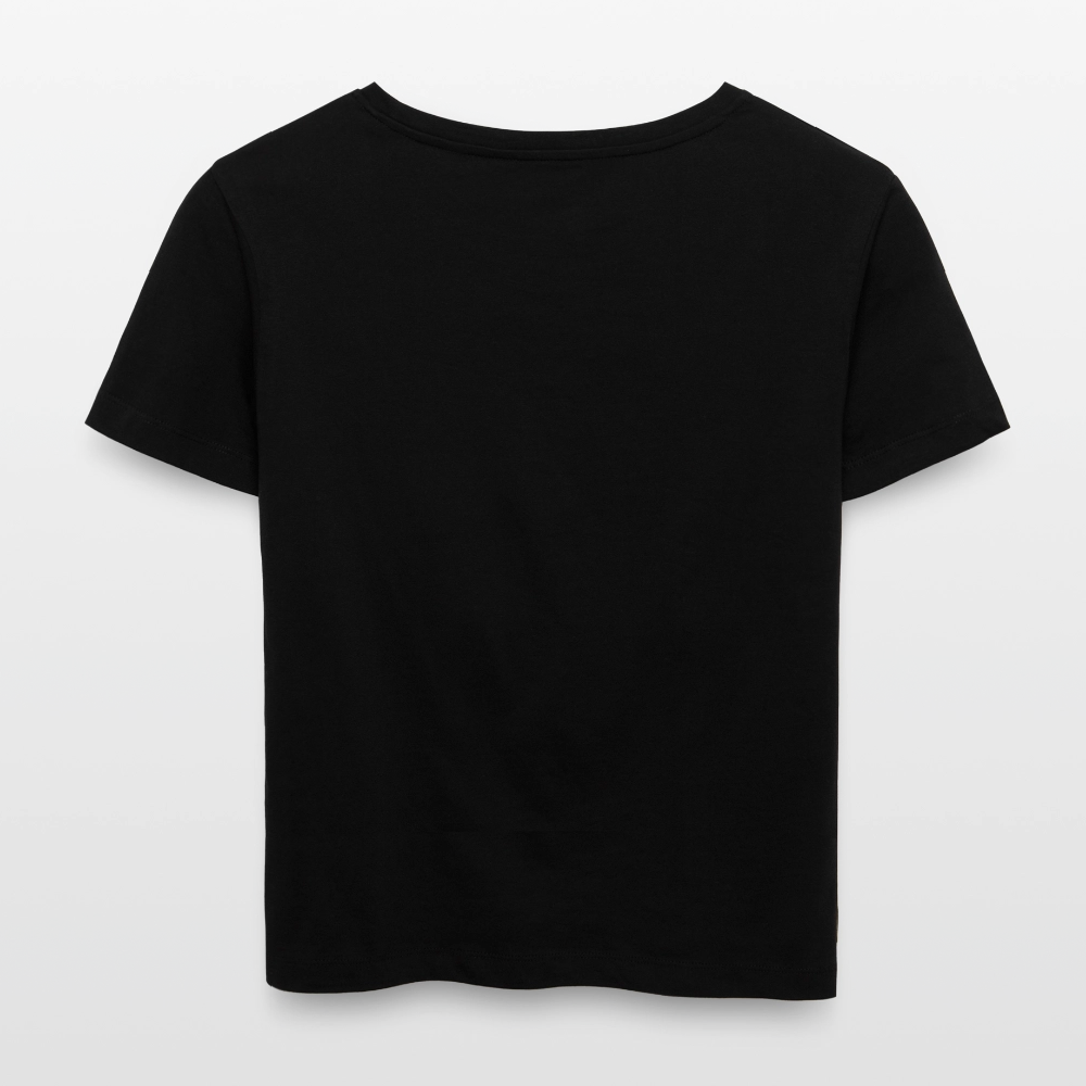 Frauen T-Shirt mit WELCOME TO THE JUNGLE PRINT Vorderseite - Schwarz