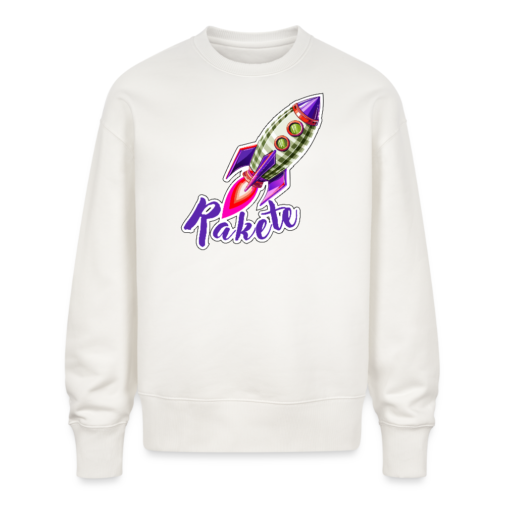 Unisex Oversize Pullover mit RAKETE PRINT - OFF WHITE