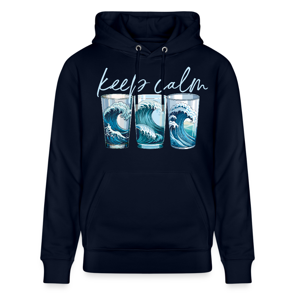 Unisex Bio-Hoodie mit KEEP CALM PRINT - Navy
