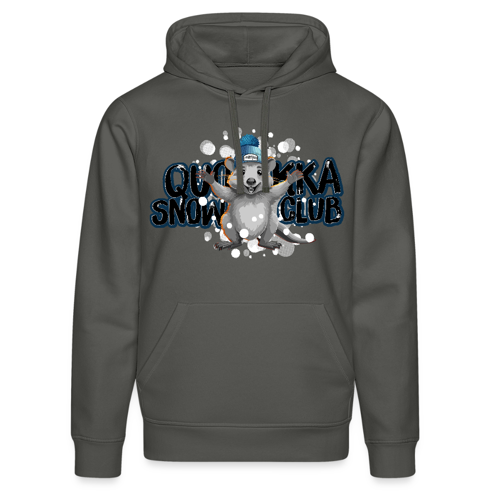 Unisex Bio-Hoodie mit QUOKKA SNOWCLUB PRINT - Anthrazit
