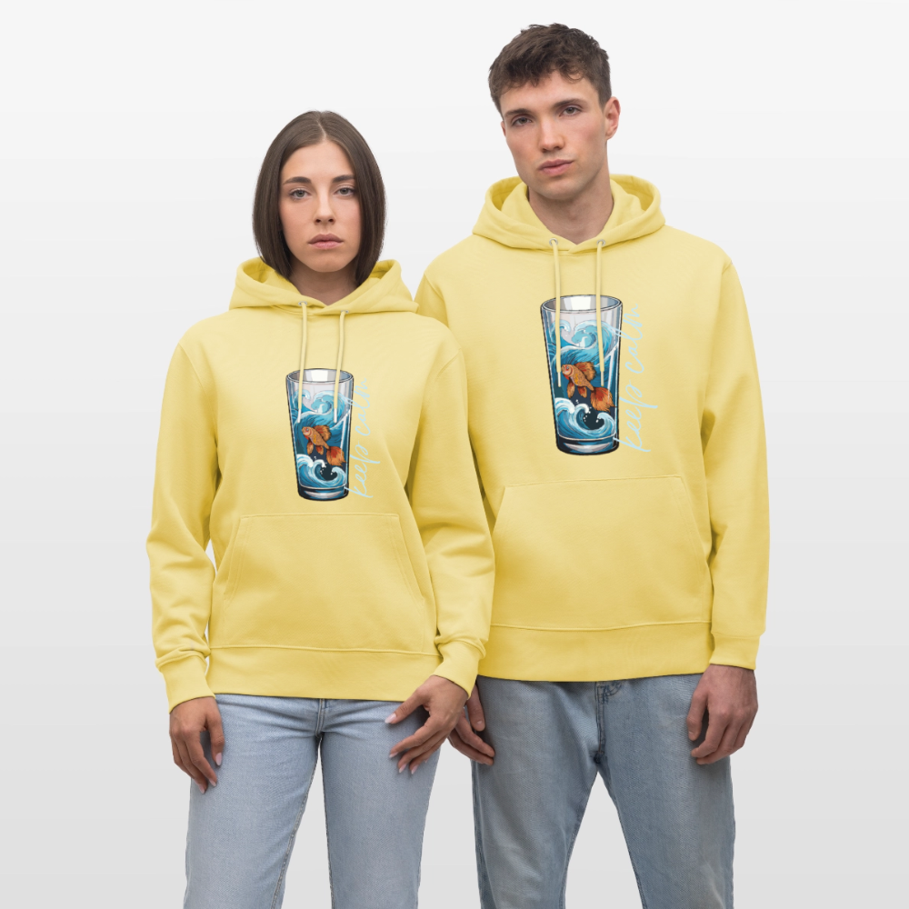 Unisex Bio-Hoodie mit KEEP CALM PRINT - Gelb Viva 