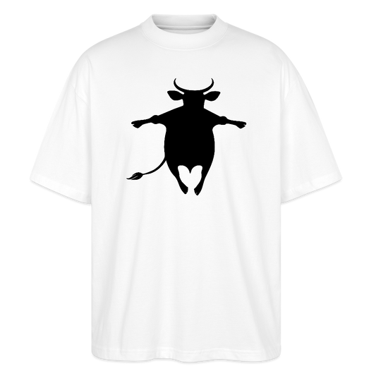Oversized Unisex T-Shirt mit HAPPY COW PRINT - Weiß