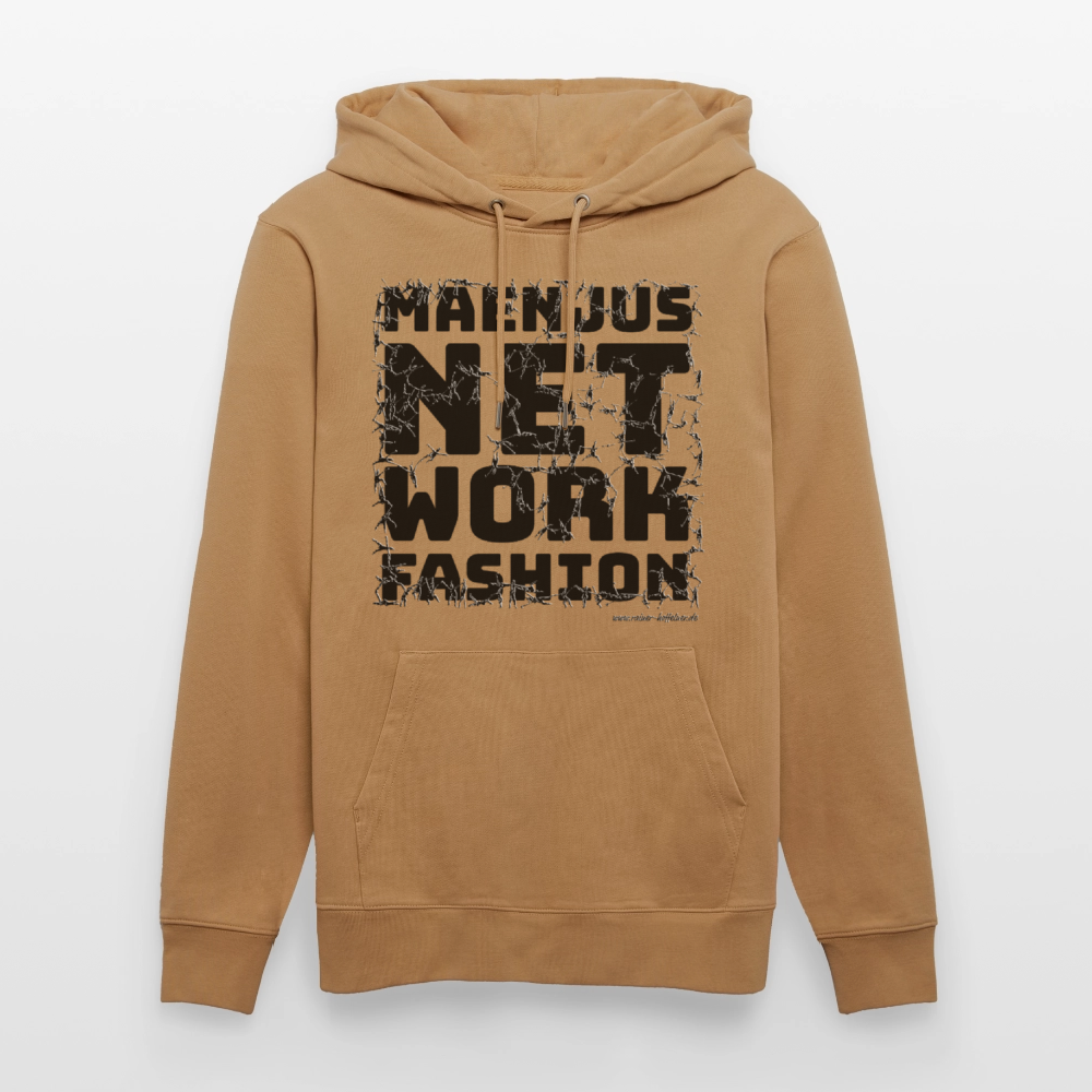 Unisex Bio-Hoodie mit MAENJUS NETWORK FASHION PRINT - Karamell 