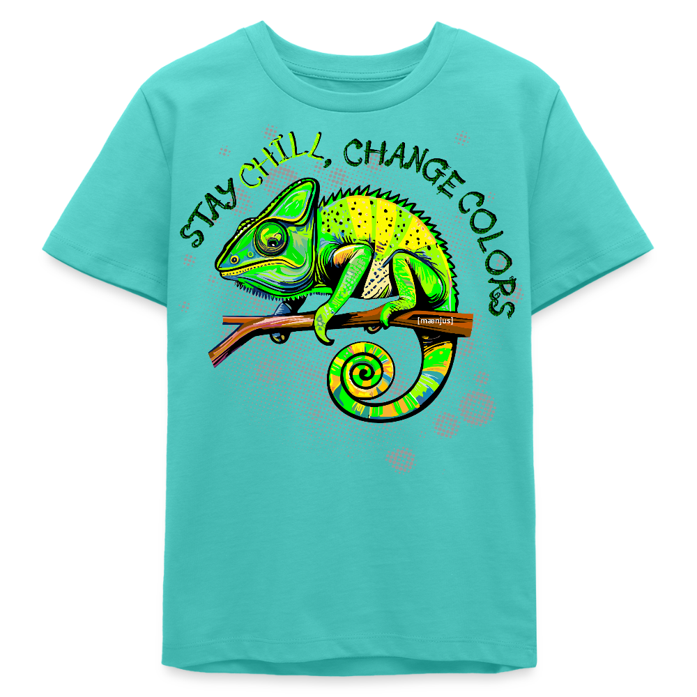 MNJS TEENS Bio T-Shirt mit CAMAELEON PRINT - Poolblau