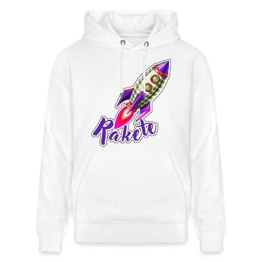 Unisex Hoodie mit RAKETE PRINT - Weiß