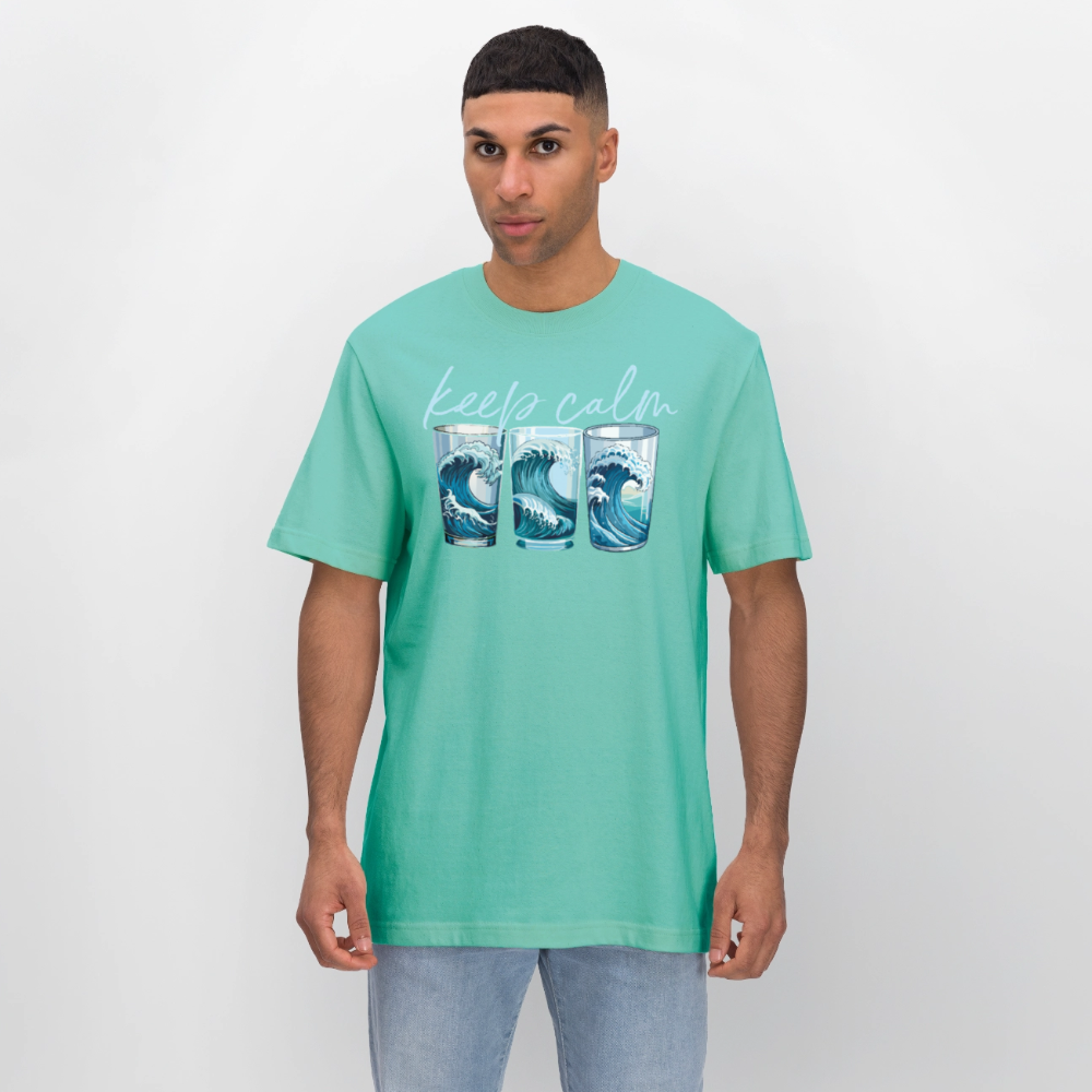 Unisex Bio-T-Shirt mit KEEP CALM PRINT - Poolblau
