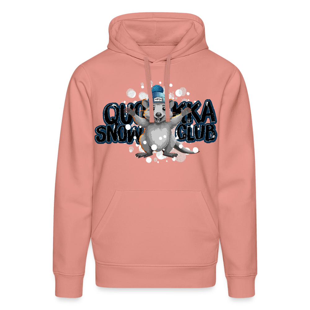 Unisex Bio-Hoodie mit QUOKKA SNOWCLUB PRINT - Altrosa