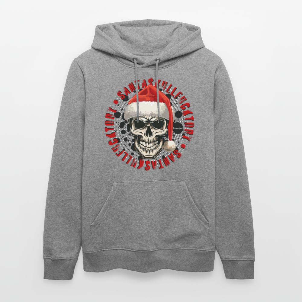 Unisex Bio-Hoodie mit SANTASKULL FUCKTORY PRINT - Hellgrau marmoriert