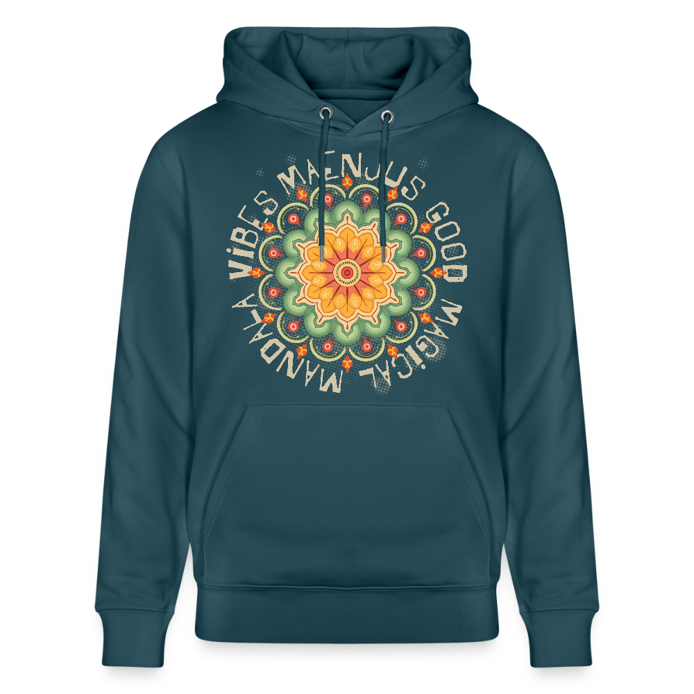 Unisex Bio-Hoodie mit MANDALA VIBES PRINT - Dunkles Petrol