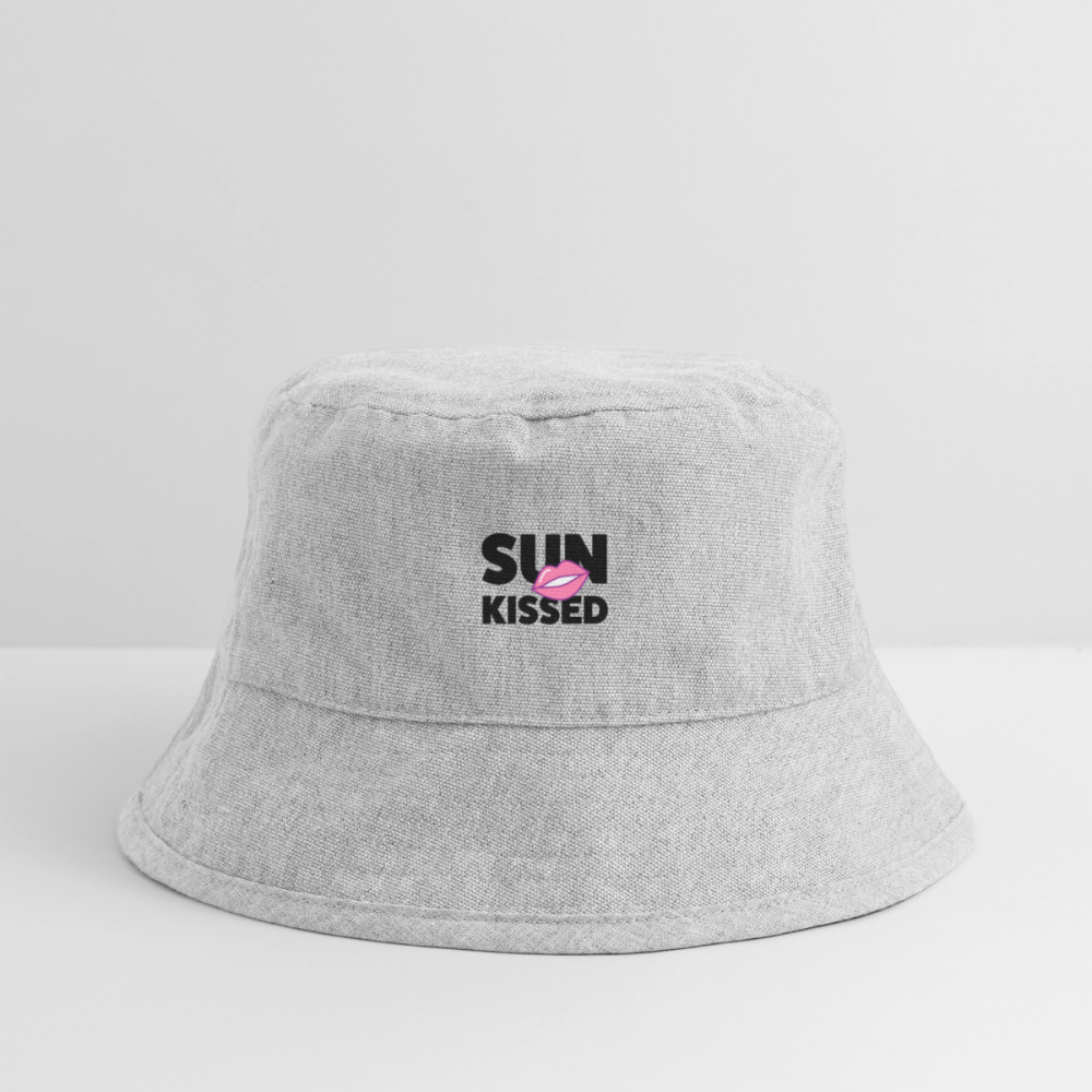 Bucket Hat mit SUN KISSED PRINT - Grau meliert