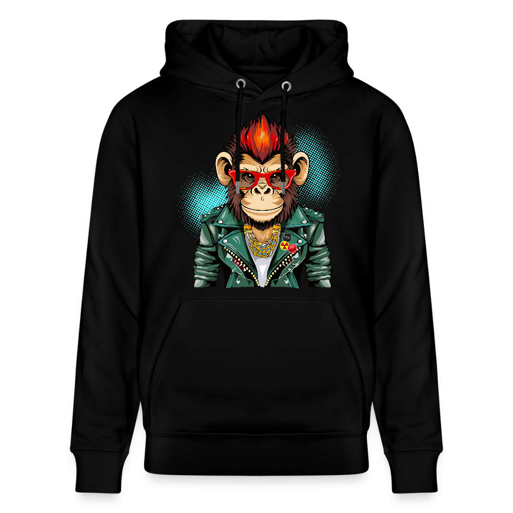 Unisex Hoodie mit MONKEY PRINT - Schwarz