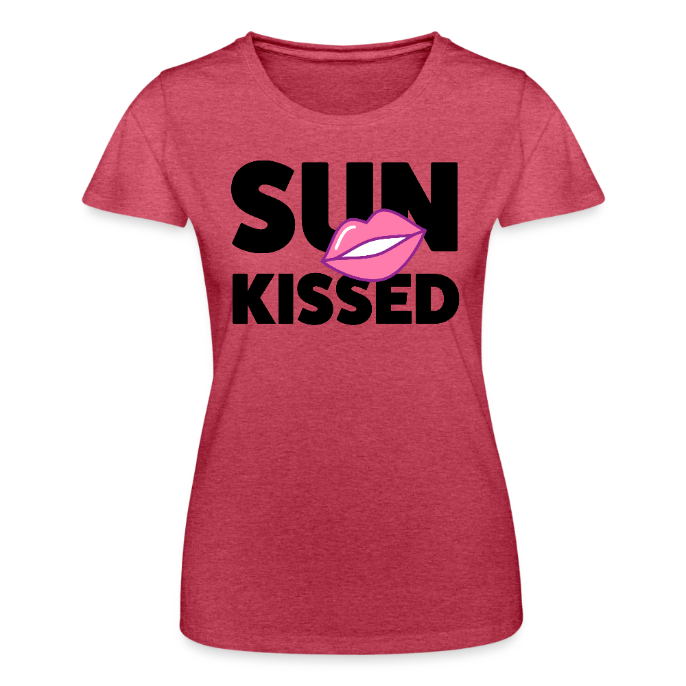 Frauen-T-Shirt mit SUN KISSED PRINT - Rot meliert