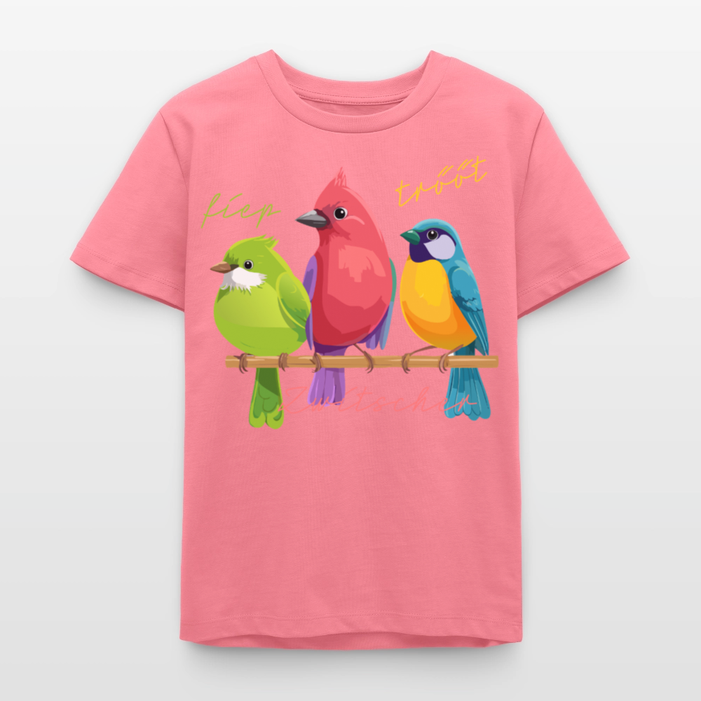 MNJS TEENS Bio T-Shirt mit ZWITSCHERGÄNG PRINT - Pink 