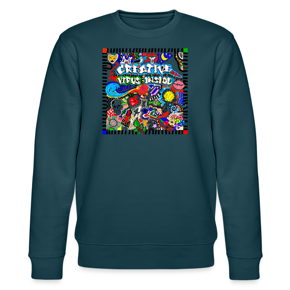 Unisex Bio-Sweatshirt mit CREATIVE VIRUS INSIDE PRINT - Dunkles Petrol