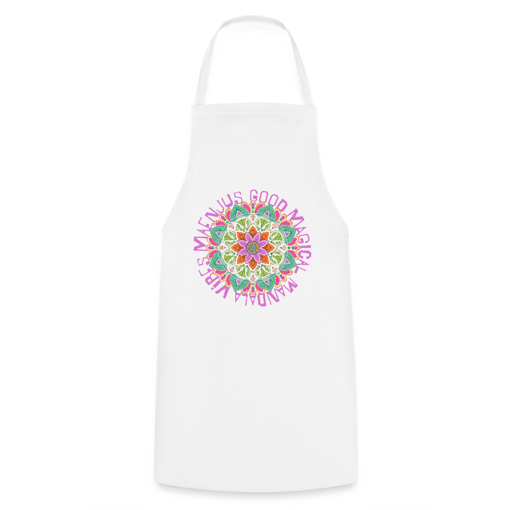 Kochschürze mit Mandala Vibes Motiv V - Weiß