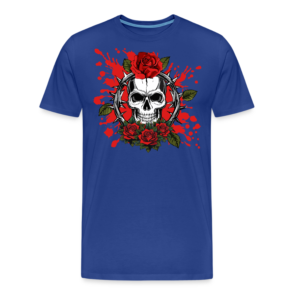 Männer Premium T-Shirt mit ROSENSKULL PRINT - Königsblau