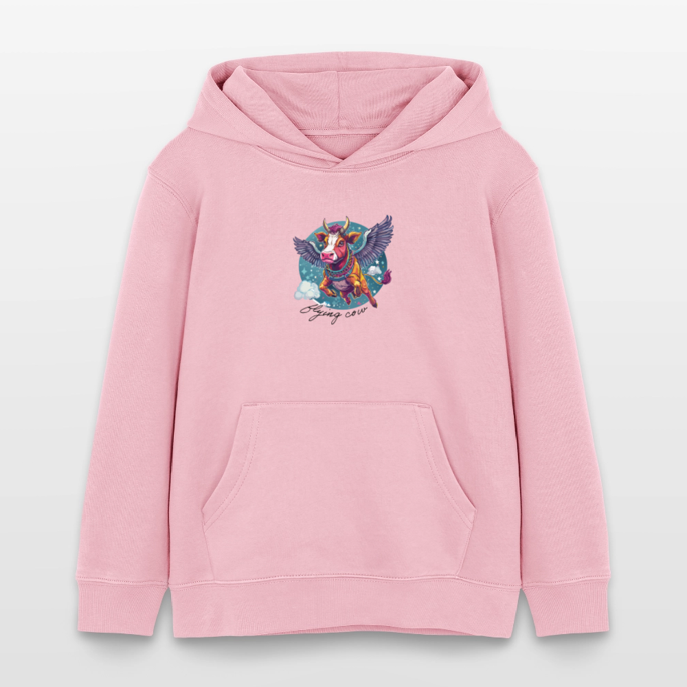 MNJS KIDS Bio-Hoodie mit FLYING COW PRINT - Hellrosa