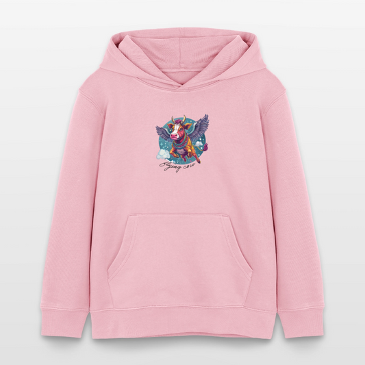 MNJS KIDS Bio-Hoodie mit FLYING COW PRINT - Hellrosa