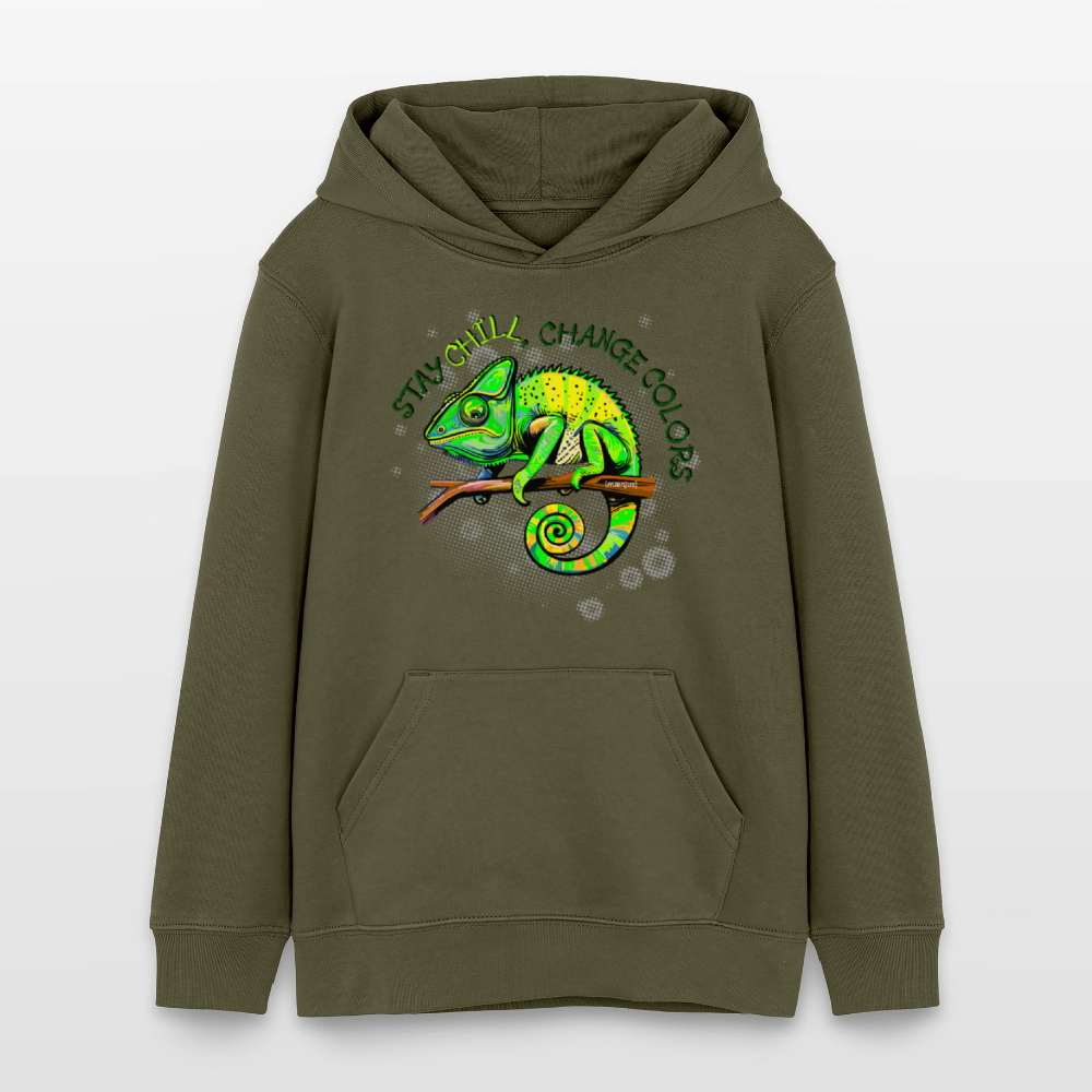 MNJS TEENS Bio-Hoodie mit STAY CHILL CHANGE COLORS PRINT - Khaki