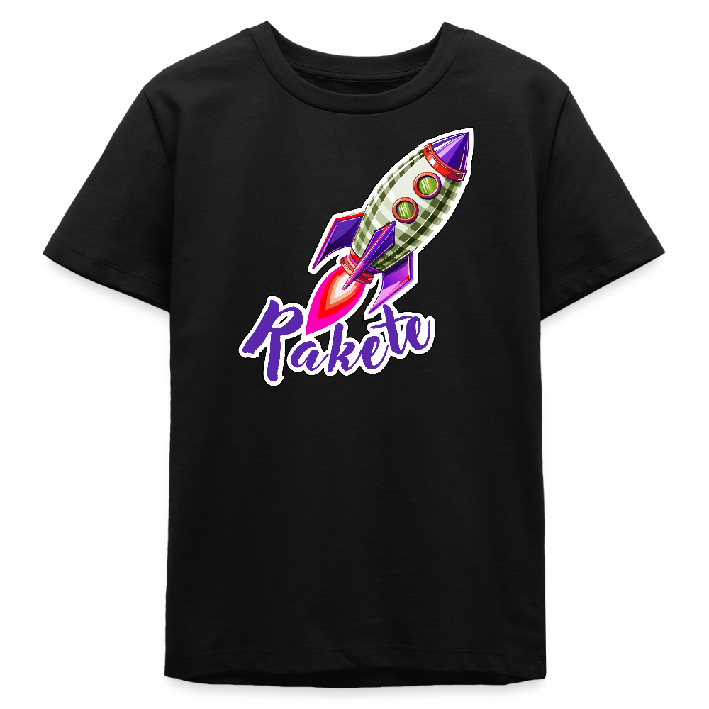 MNJS TEENS Bio T-Shirt mit RAKETE PRINT - Schwarz