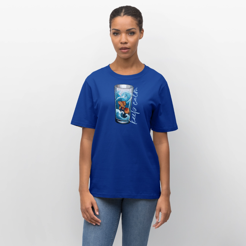 Unisex Bio-T-Shirt mit KEEP CALM PRINT - Dunkelblau