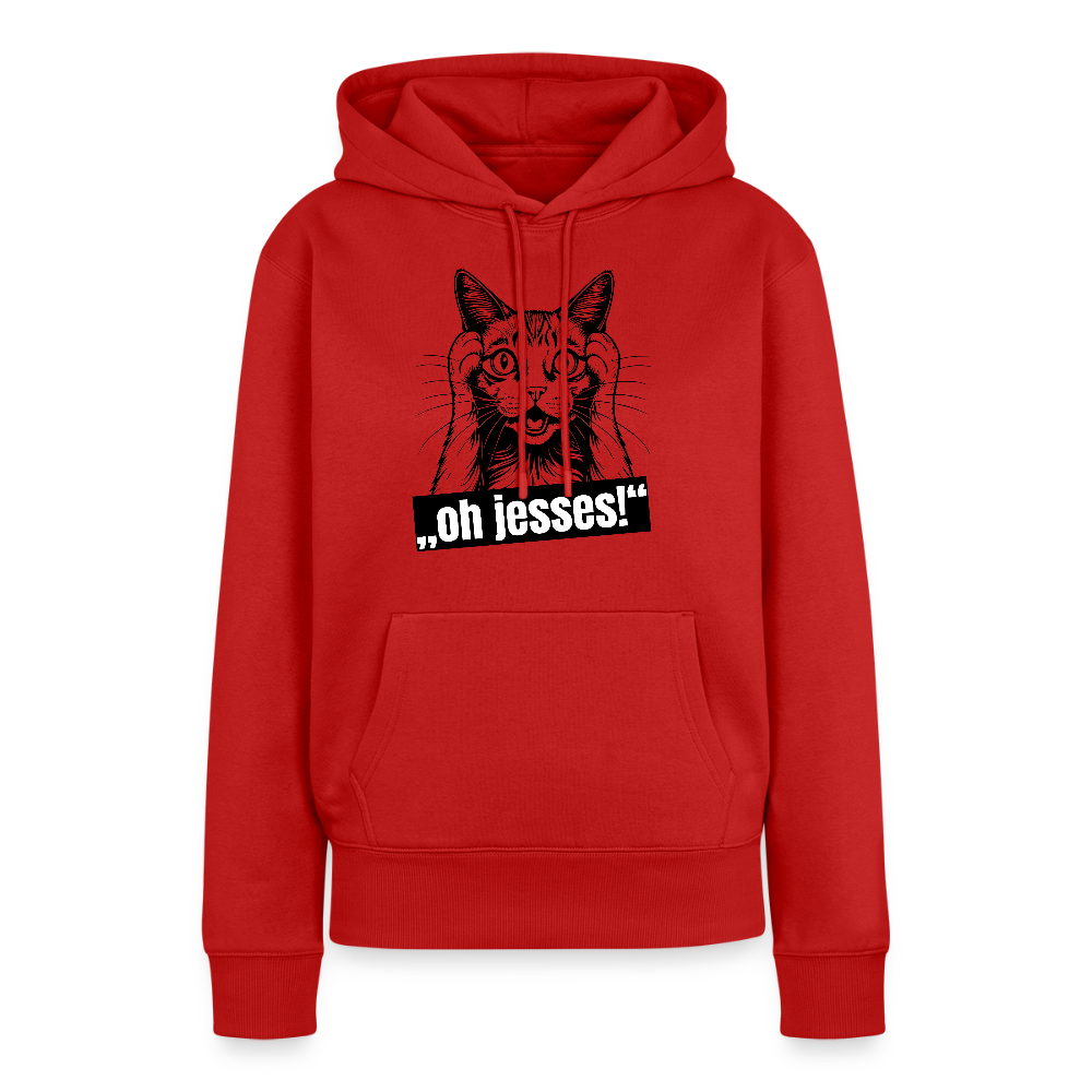 Frauen Premium Hoodie mit OH JESSES PRINT - Rot