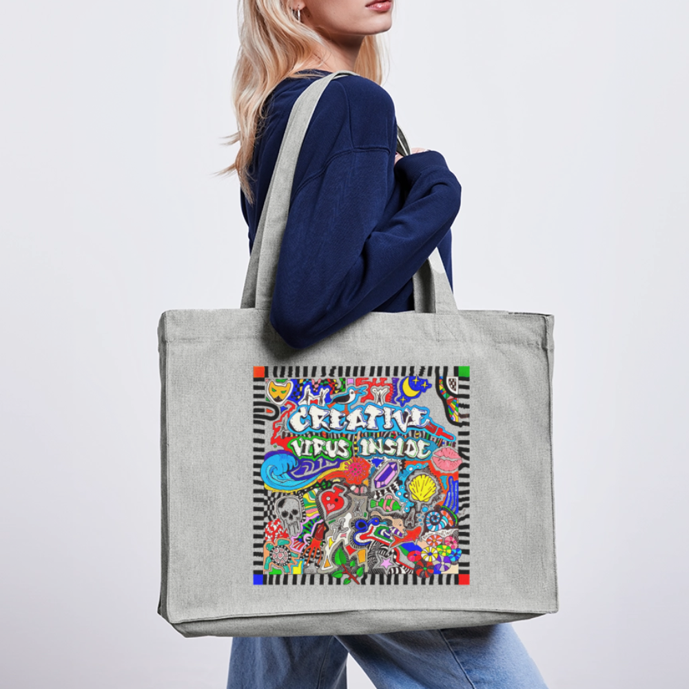 Recycelter Shopping Bag mit CREATIVE VIRUS INSIDE PRINT - Grau meliert