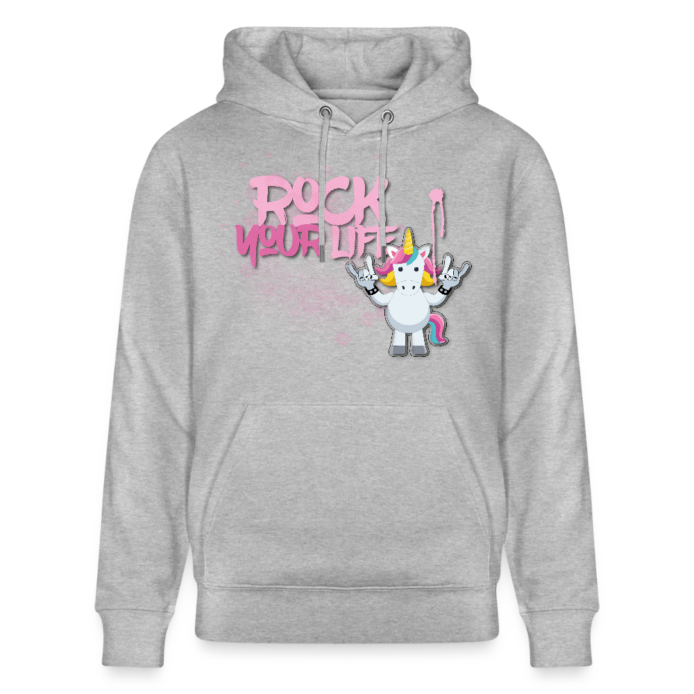 Unisex Hoodie mit ROCK YOUR LIFE PRINT - Grau meliert