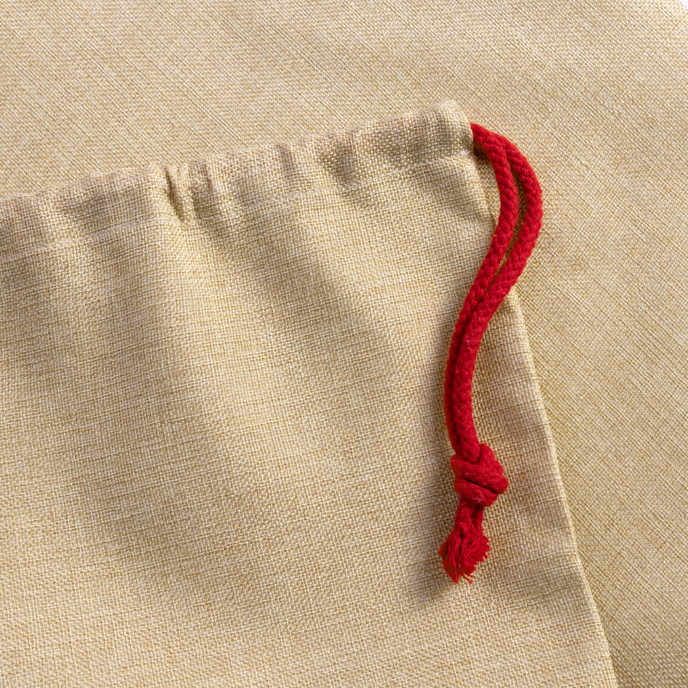 Jute Weihnachtssack mit SANTASKULL FUCKTORY PRINT - Beige