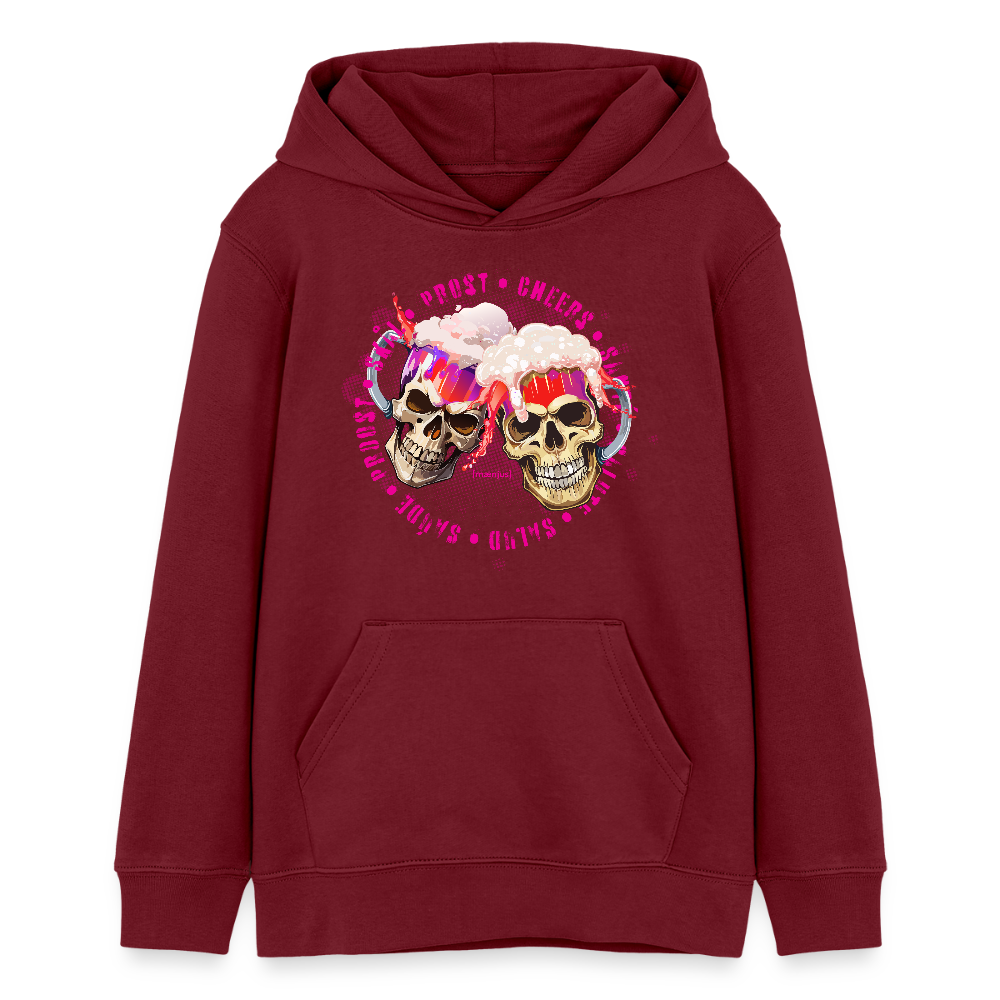 Teens Bio-Hoodie mit OKTOBERFEST EDITION GIRLS PRINT - Burgunderrot