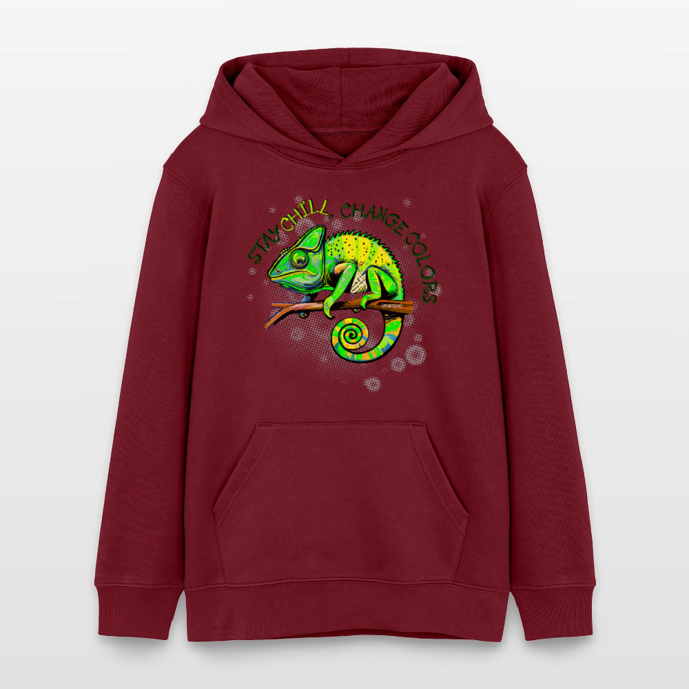 MNJS TEENS Bio-Hoodie mit BE DIFFERENT PRINT - Burgunderrot