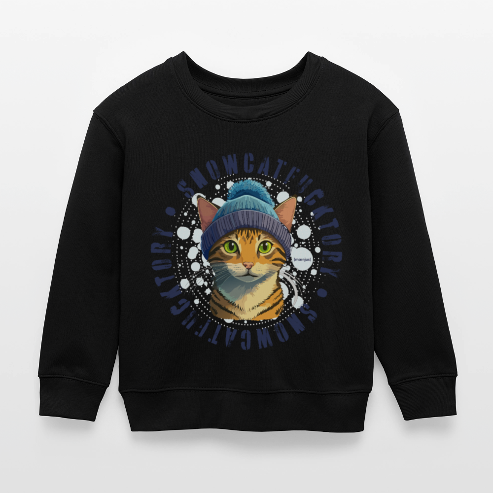 MNJS KIDS Mini Changer Bio Sweatshirt mit SNOWCATFUCKTORY PRINT - Schwarz