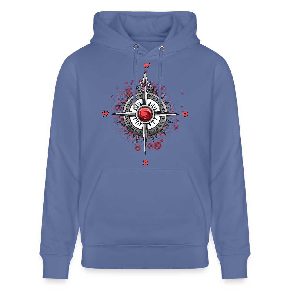 Unisex Hoodie mit WINDROSE PRINT - Blau
