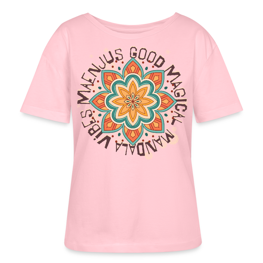 Rundhals Frauen Bio-T-Shirt mit Mandala Vibes PRINT - Hellrosa